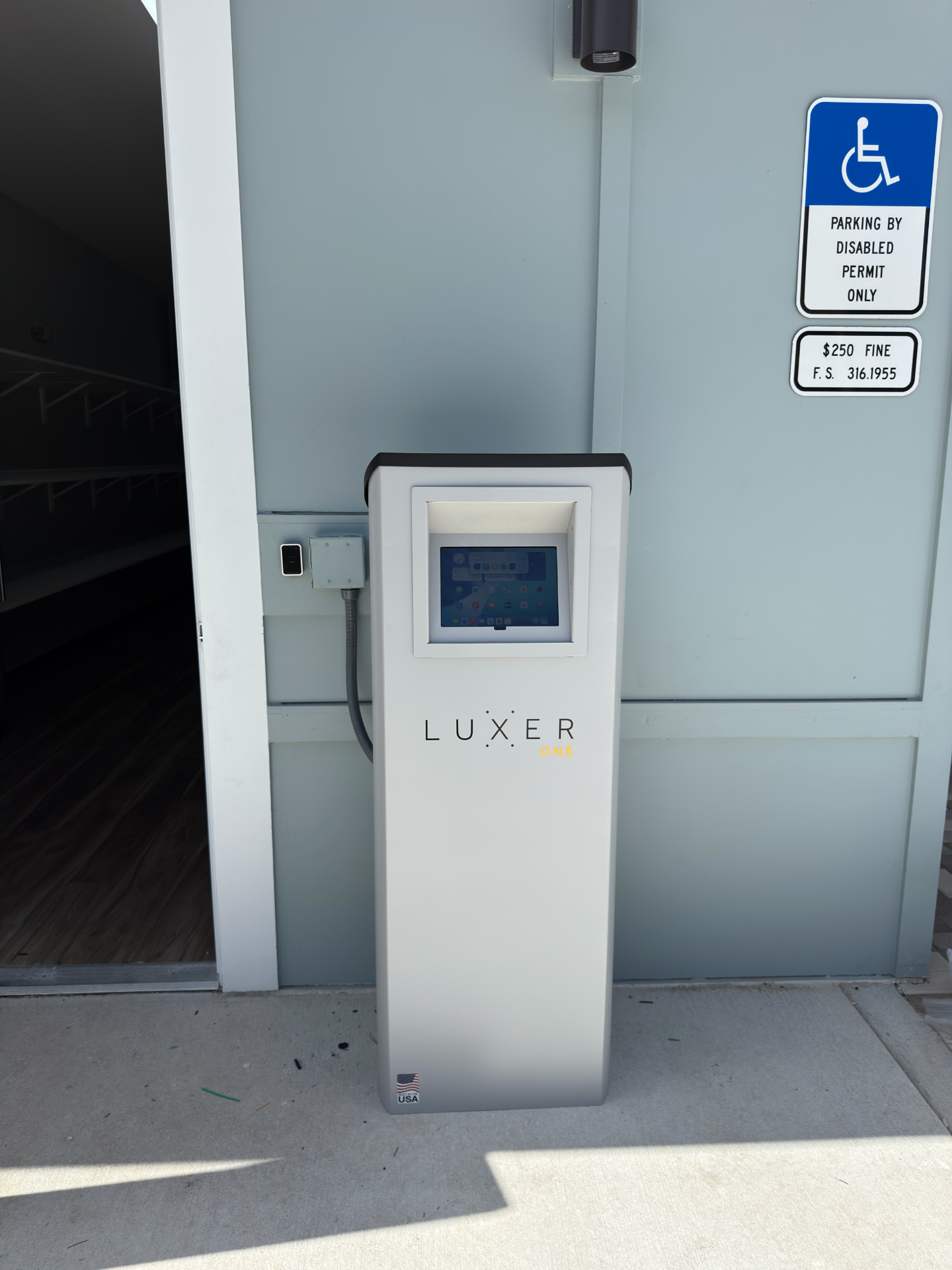 Luxer One® outdoor package locker kiosk installed at a residential community