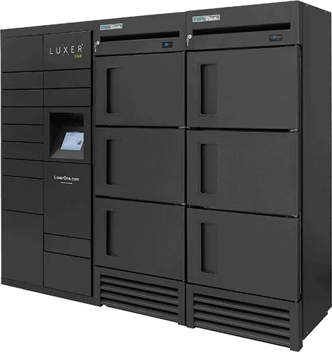 Luxer Fridge refrigerated package lockers with frozen and ambient compartments