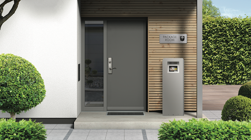 Luxer One outdoor parcel locker kiosk